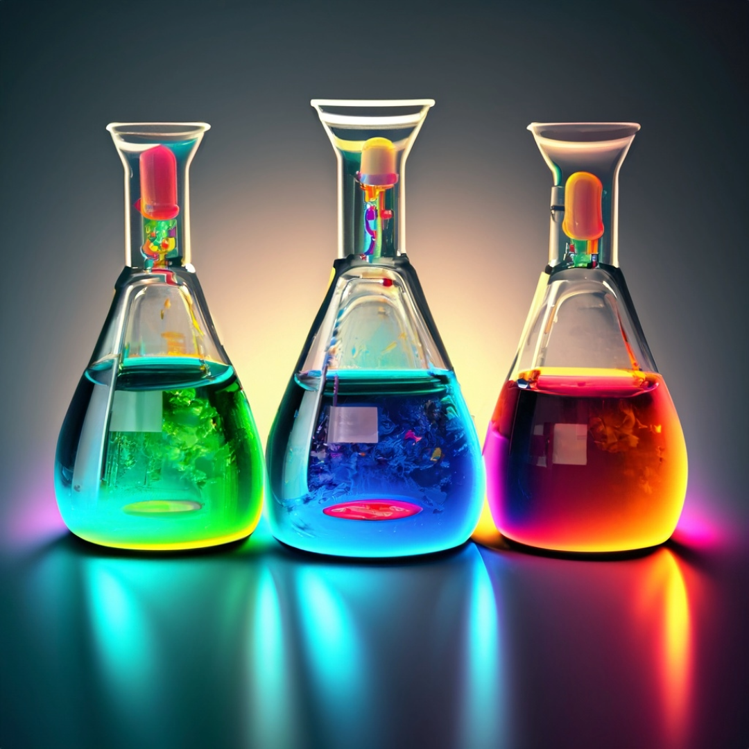 laboratory with colorful beakers. | Image Credit: © AI Generated Image - express.adobe.com