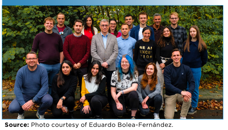 Eduardo Bolea-Fernández’s former research group until January 2023 (A&MS, Ghent University, Belgium, where Eduardo worked for 10 years, first as a PhD student and later on as a postdoctoral researcher). A&MS - from left to right: (top, further away/third row): Harry Vandeput, Federica Bruschi, Dr. Lieve Balcaen, Iker Basabe Mendizabal, Dr. Kaj Sullivan, Jorge Alves Anjos, Rinus Dejonghe, (middle/second row): Tom Van Helden, Dr. Eduardo Bolea Fernández, Dr. Frank Vanhaecke, Kasper Hobin, Dr. Marta Costas Rodriguez, Dr. Ana Lores Padin, Mina Nicolić, (bottom, first row): Kris Latruwe, Dr. Lana Abou-Zeid, Dr. Ana Rua Ibarz, Dr. Katerina Rodiouchkina, Paulina Biernacka, Dr. Thibaut Van Acker.