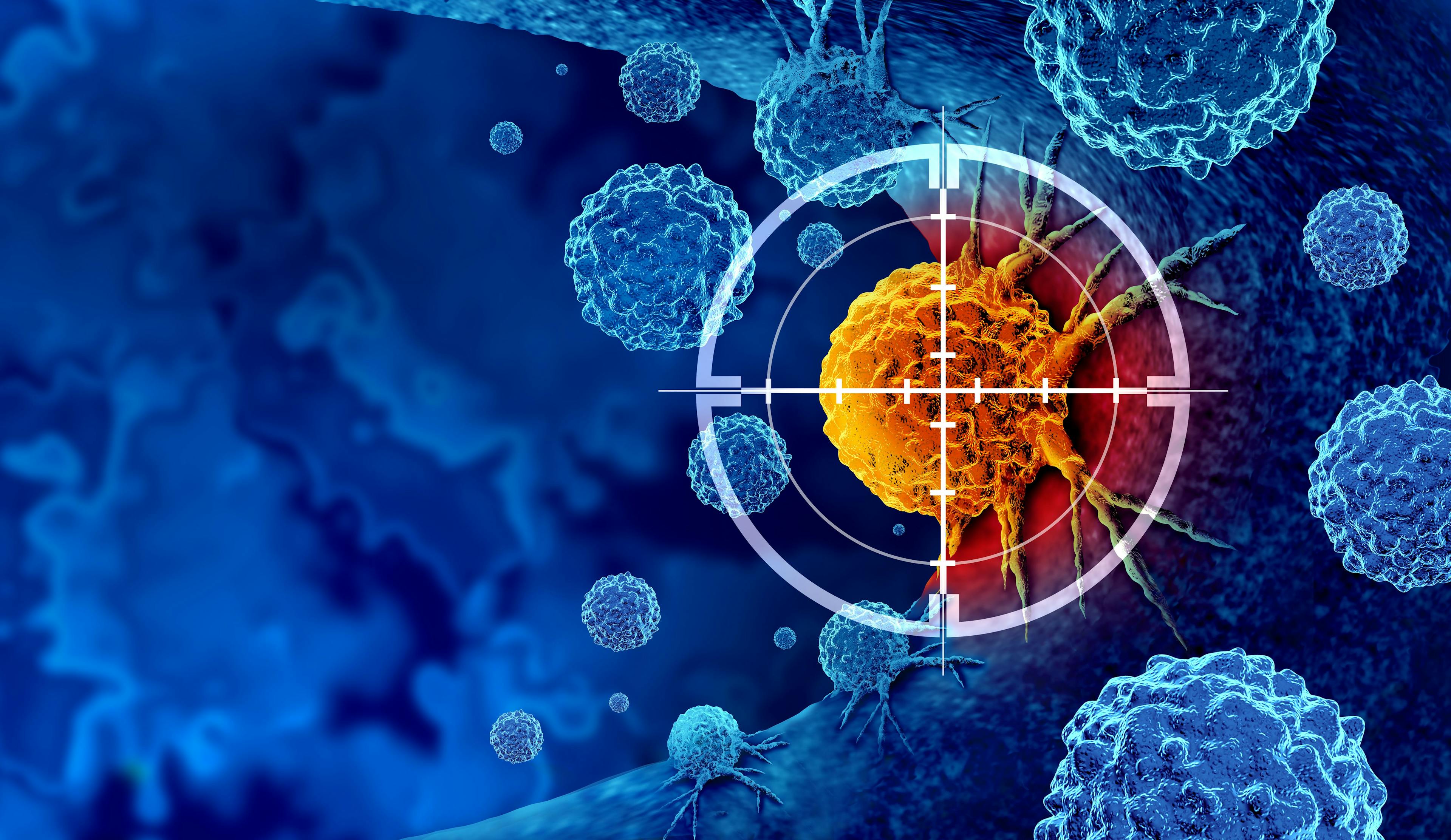 Cancer detection and screening as a treatment for malignant cells with a biopsy or testing caused by carcinogens and genetics with a cancerous cell as an immunotherapy symbol | Image Credit: © freshidea - stock.adobe.com