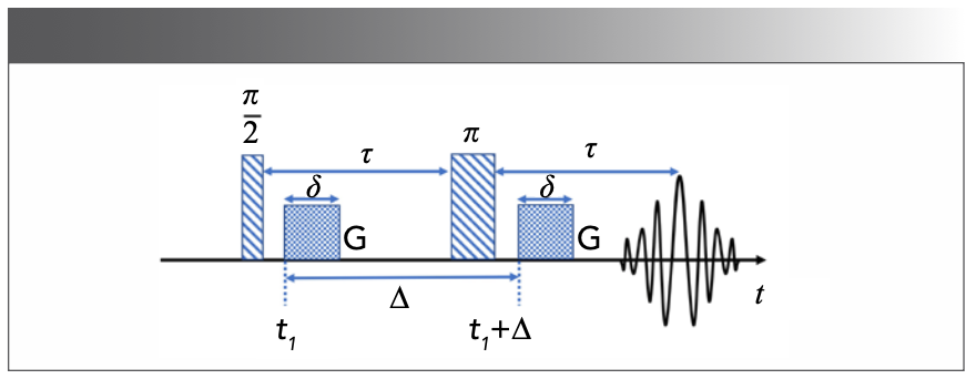 FIGURE 2: Pulsed field gradient spin-echo sequence for diffusion measurements (8,25).