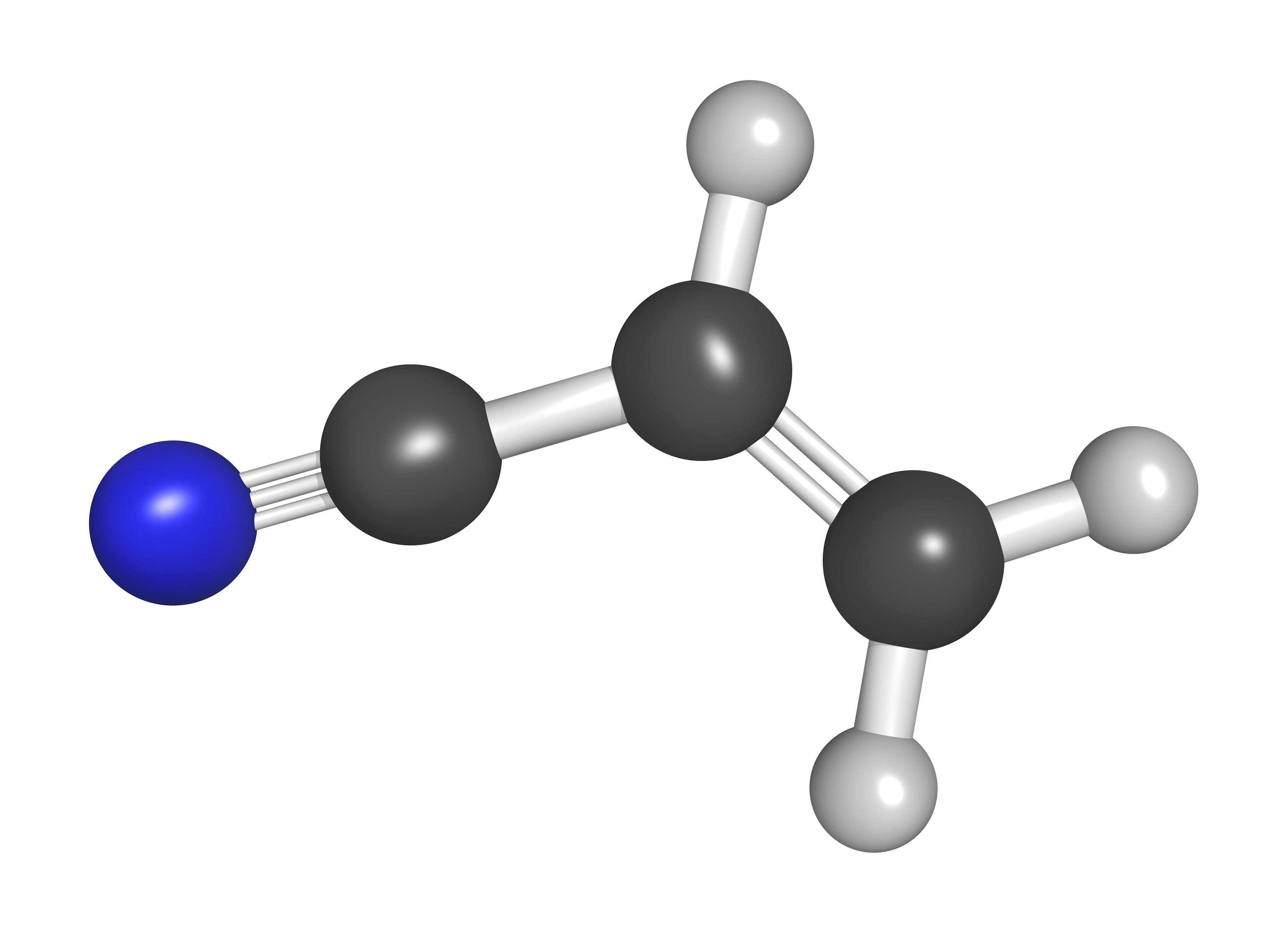Acrylonitrile molecule ball and stick model | Image Credit: © ibreakstock - stock.adobe.com.