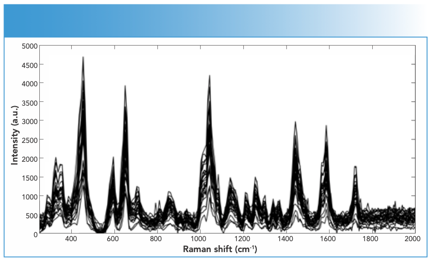 FIGURE 4: Raman spectra of ketamine DPs measured using an FT-Raman spectrometer equipped with 1064-nm laser excitation wavelength.