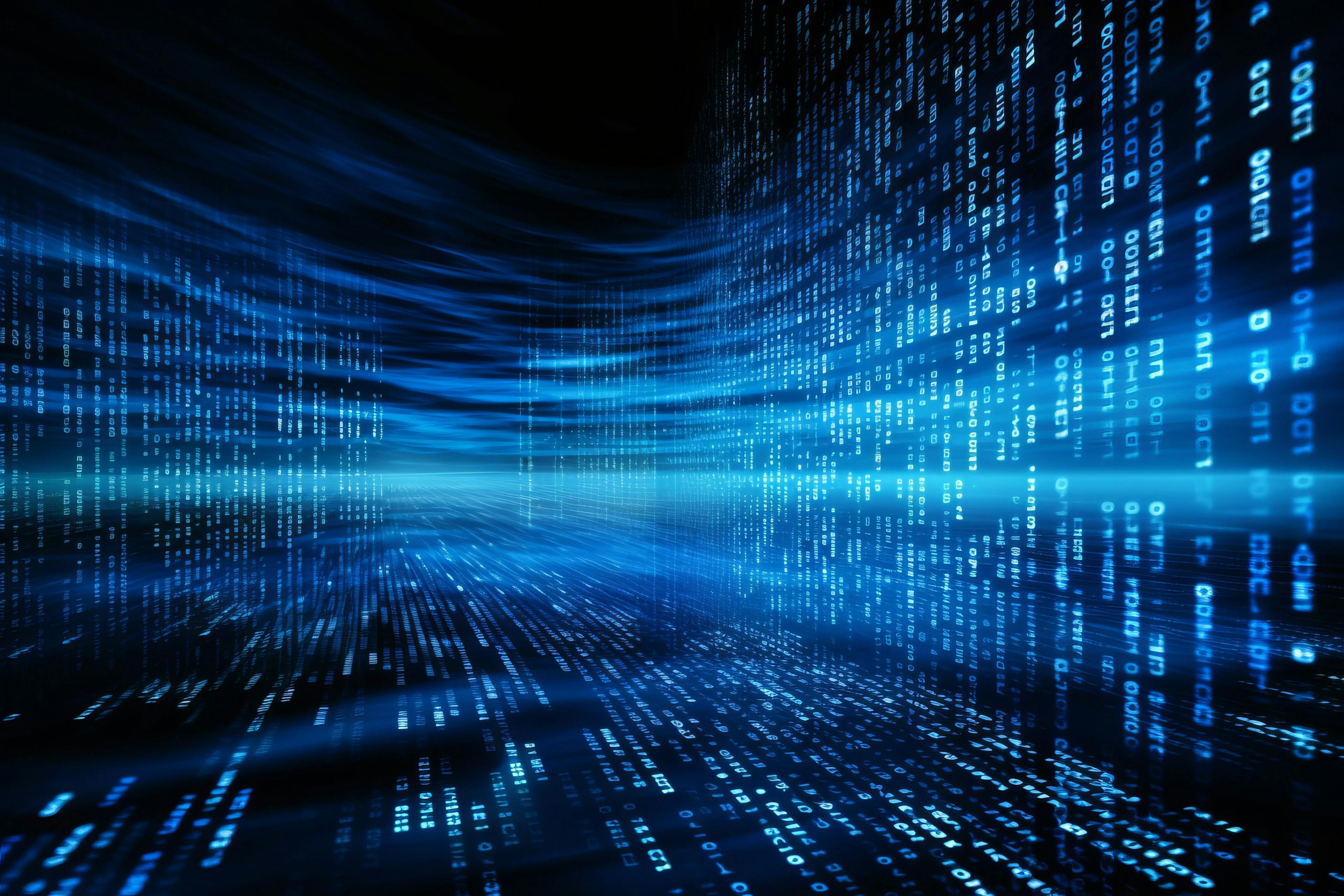 Blue digital binary data on computer screen background. | Image Credit: © Denis - stock.adobe.com.