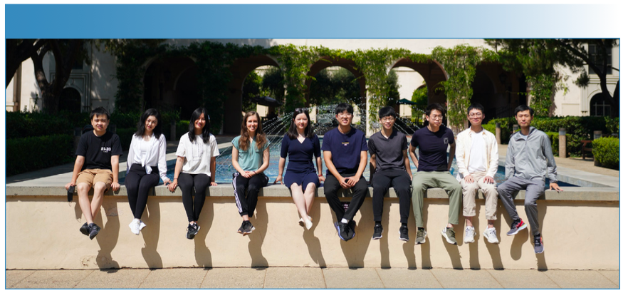 Lu Wei Research Group: (from left to right): Haomin Wang, Xiaotian Bi, Amy Vo, Emily Dunn, Lu Wei, Dongkwan Lee, Li-En Lin, Kun Miao, Jiajun Du, Chenxi Qian (Image taken at Caltech in August 2021).