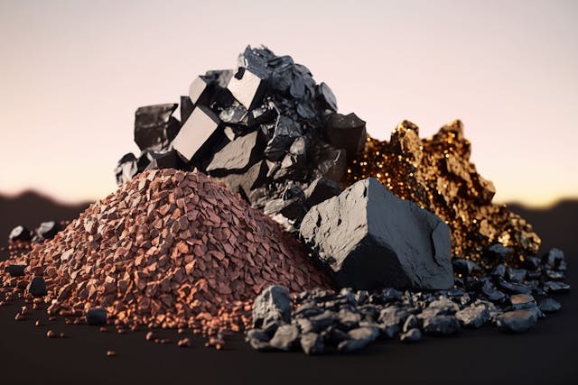 Small pile of minerals extracted in a rare earth mine. Ai generated. | Image Credit: © Joaquin Corbalan - stock.adobe.com.