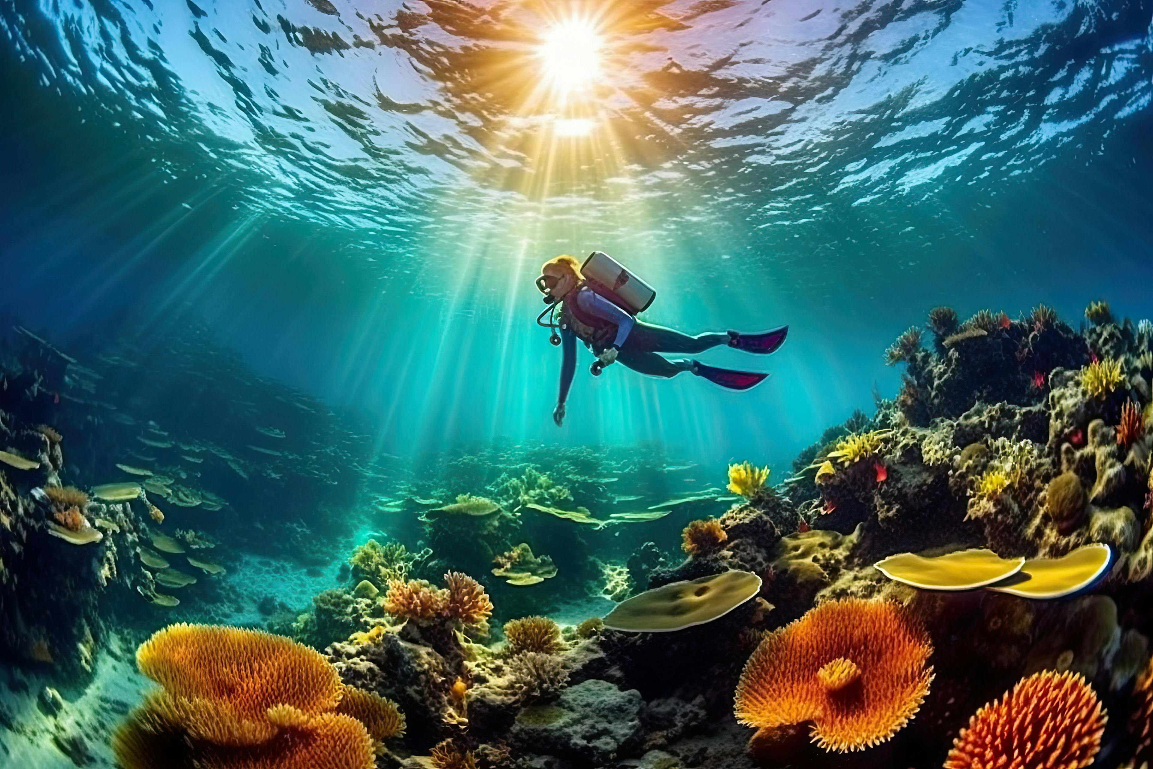 a person swimming in the ocean with corals and anemones on their sides photo by shutterstocker | Image Credit: © Golib Tolibov - stock.adobe.com