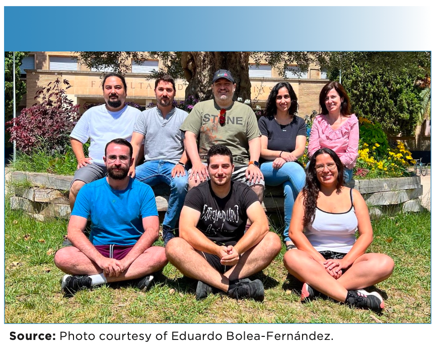 Eduardo Bolea-Fernández’s current research group in 2023 (MARTE, Aragon Institute for Engineering Research (I3A), University of Zaragoza), where Bolea-Fernández is a Senior Researcher (“Ramón y Cajal”). MARTE - from left to right - (top): Dr. Flávio Venâncio Nakadi, Dr. Eduardo Bolea Fernández, Dr. Martín Resano, Dr. Ana Rua Ibarz, Dr. Maite Aramendía Marzo, (bottom): André Luiz Marques de Souza, Antonio Bazo Sánchez, and Bruna Moreira Freire.