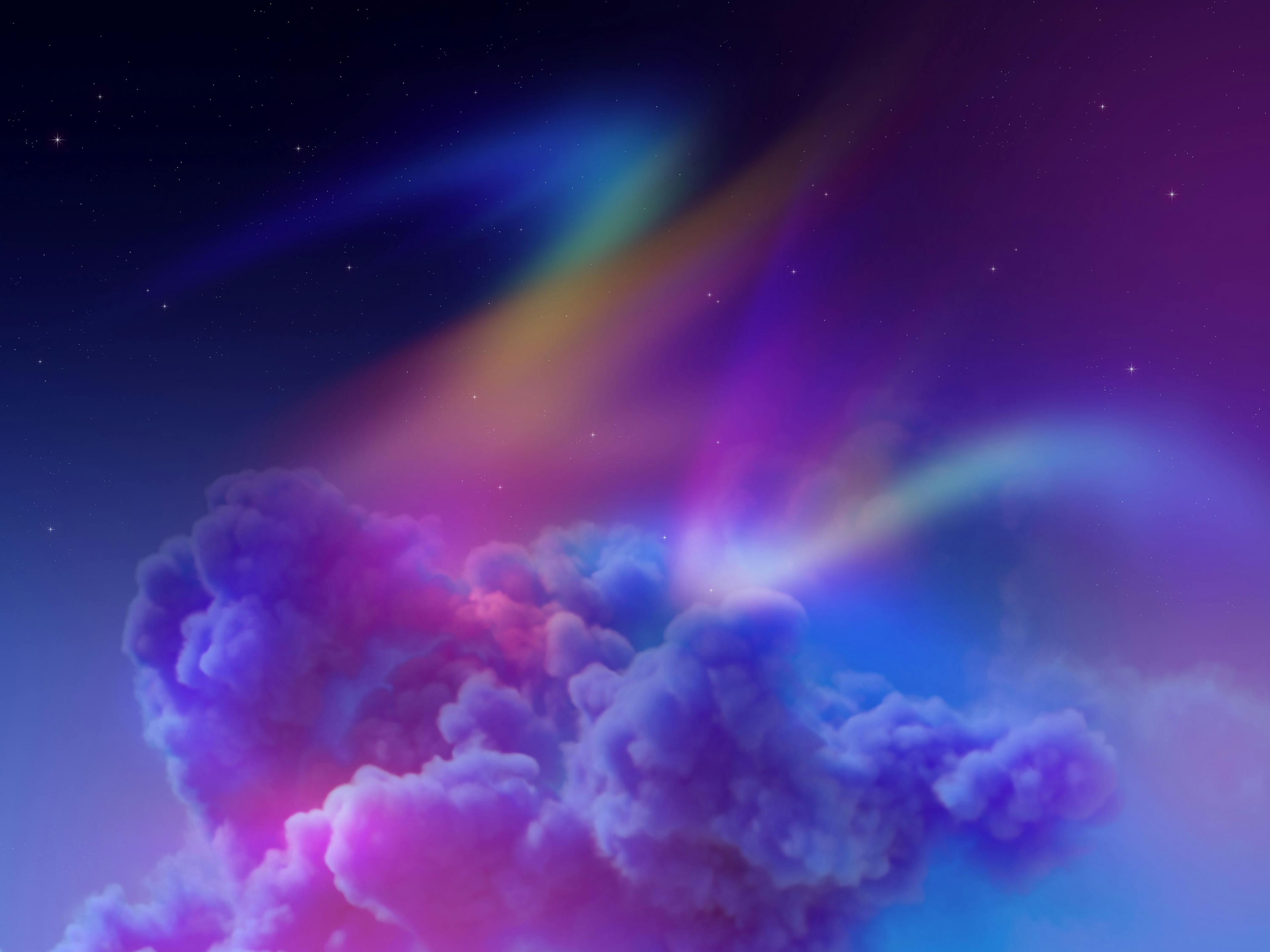 ultraviolet light visualized in a purplish sky