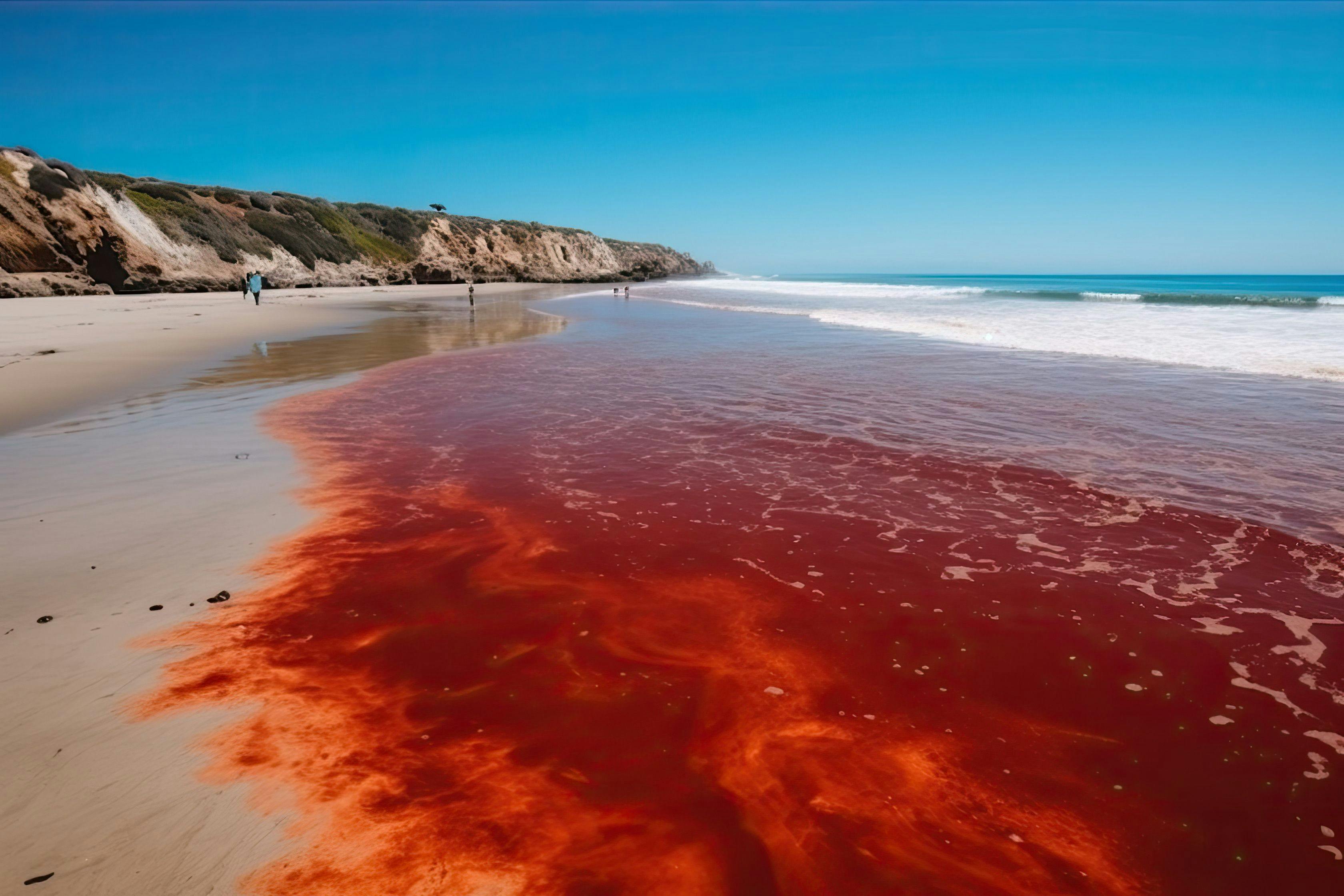 Red tide on a beach, Generative AI | Image Credit: © vitanovski - stock.adobe.com
