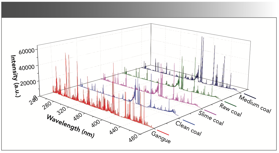 FIGURE 6: Averaged spectra of the coal and rock samples.