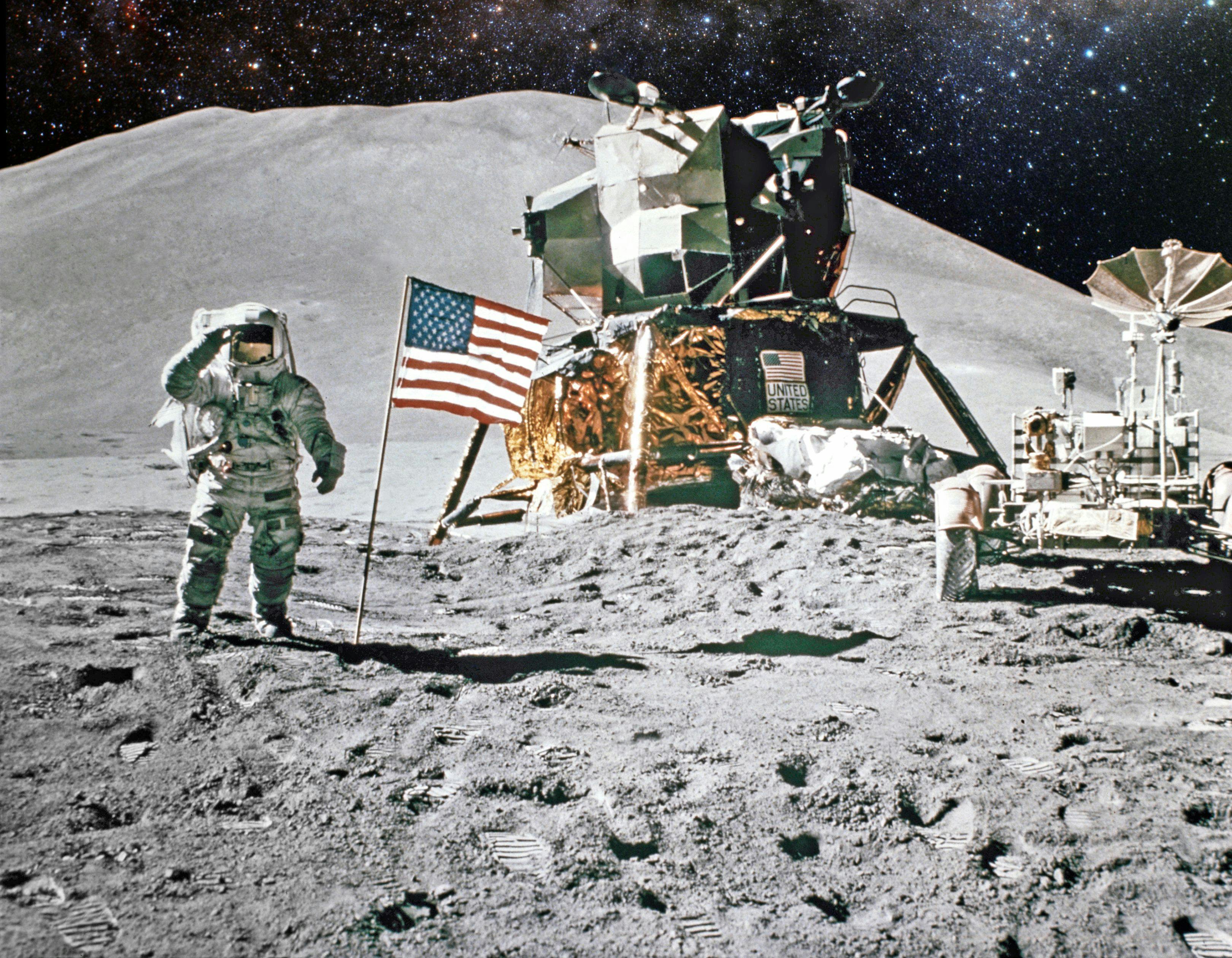 Astronaut on lunar (moon) landing mission. Elements of this image furnished by NASA. | Image Credit: © Skyelar - stock.adobe.com