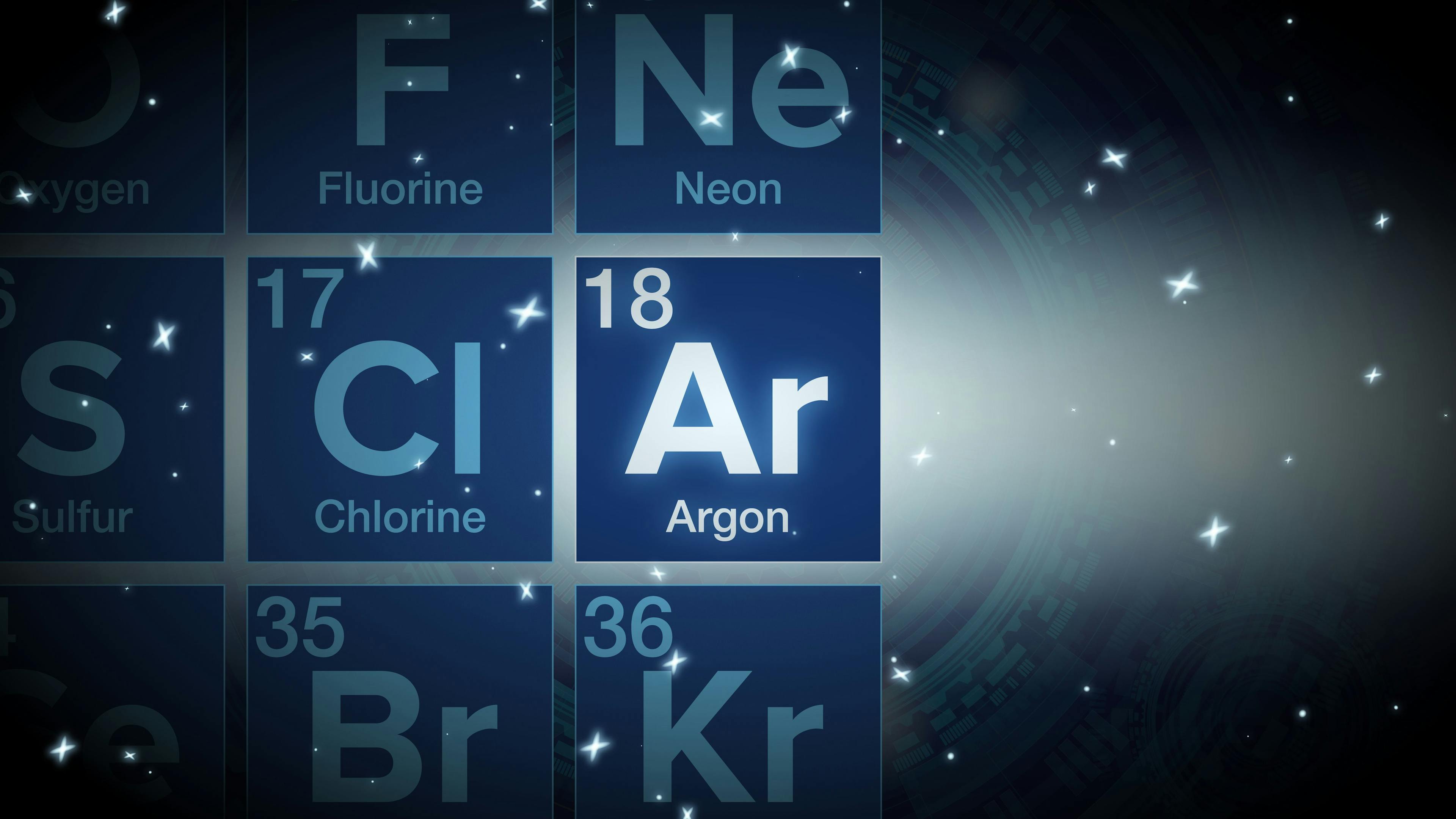 Close up of the Argon symbol in the periodic table, tech space environment. | Image Credit: © Tom - stock.adobe.com